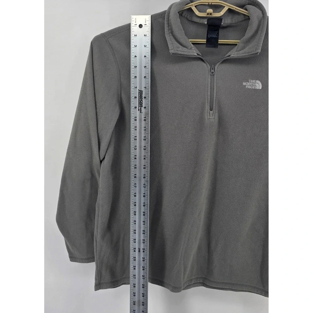 The North Face Mens XXL Pullover Gray TKA 100 Fleece Quarter Zip Hiking Layer